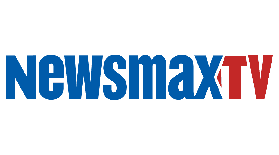 the newsmax tv logo on a white background.