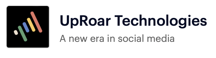 the logo for uproar technologies a new era in social media.