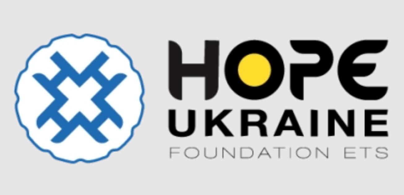 the logo for hope ukraine foundation.