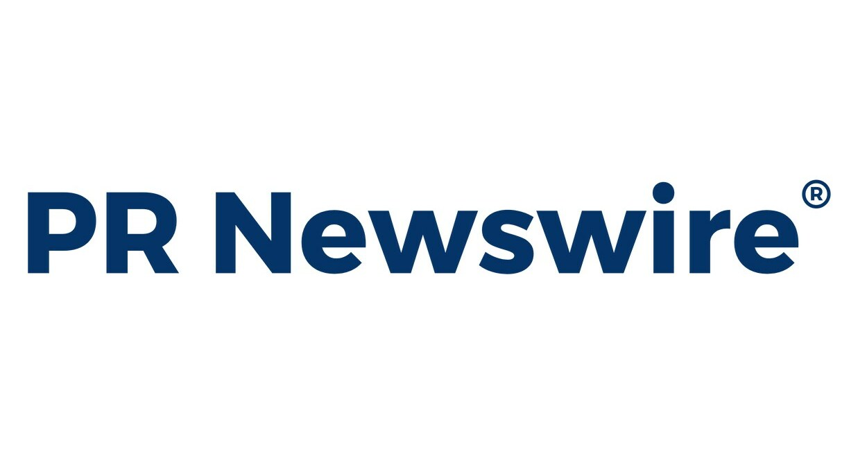 Pr newswire logo on a white background.