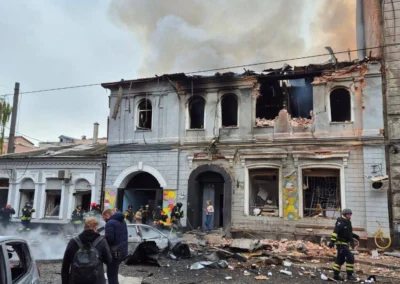 Hope for Ukraine volunteers deliver food and firewood to families in Kharkiv after recent strikes.