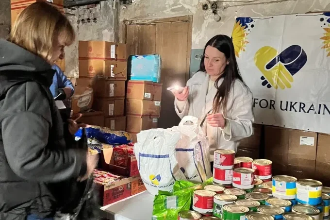 A group of Hope For Ukraine team members standing next to each other