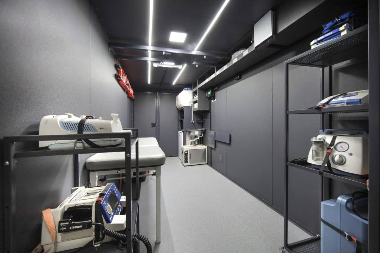 Emergency medical equipment inside a stabilization unit
