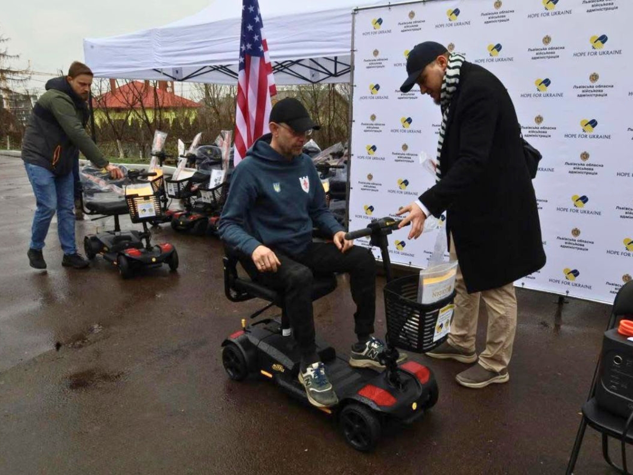 Hope For Ukraine mobility scooter for injured veteran