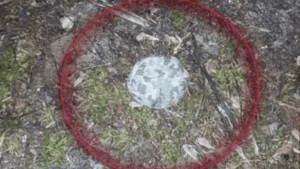 a hidden landmine left by russians that are left to get Ukraine civilians