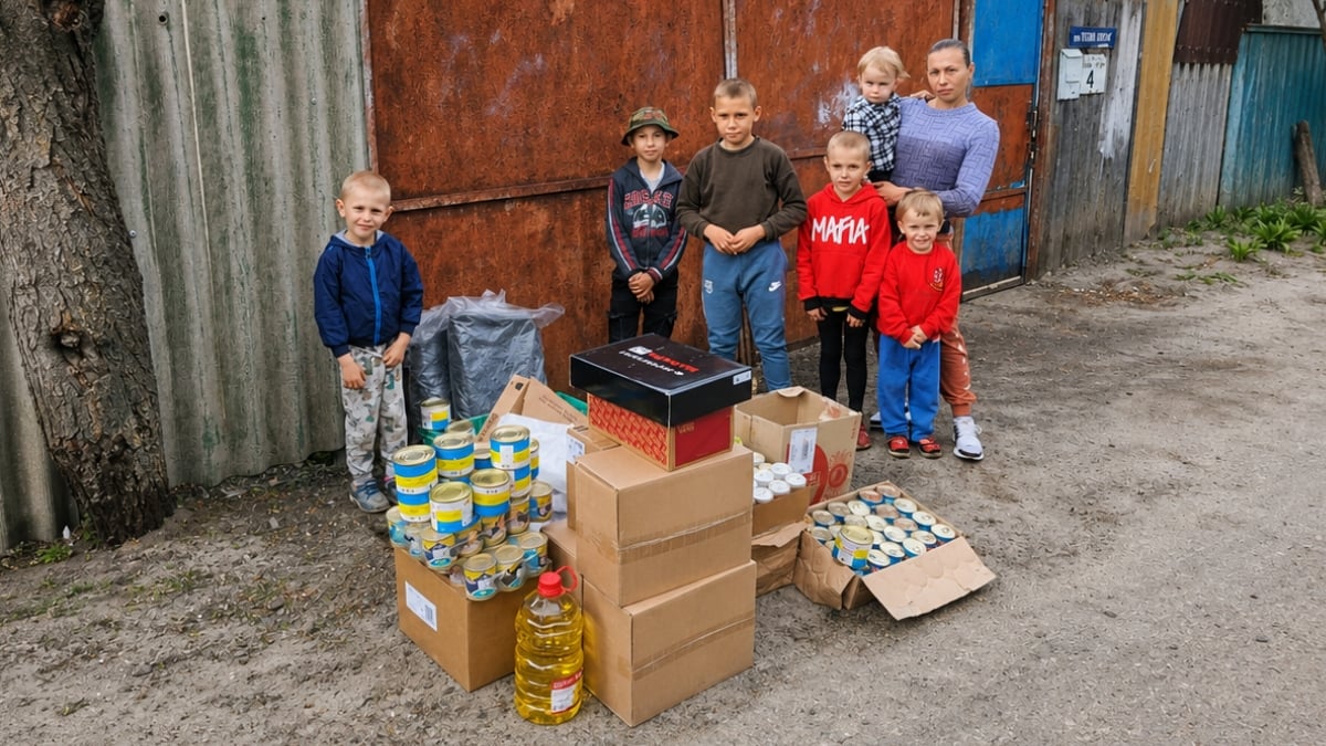 Emergency aid supplies for families affected by war
