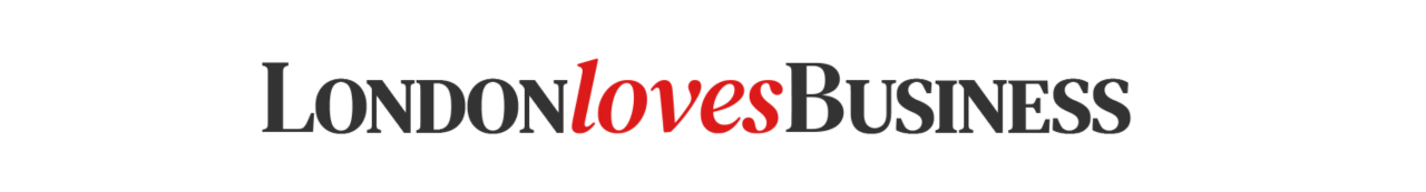 The text "LondonlovesBusiness" with "loves" in red and the rest in black, displayed in a serif font on a white background.